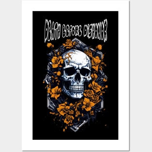 skull t-shirt "Death Before Dishonor" Posters and Art